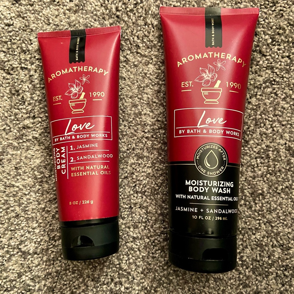 Love Aromatherapy Bath & Body Works body wash & body cream